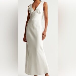 abercrombie cowl back white dress size Small